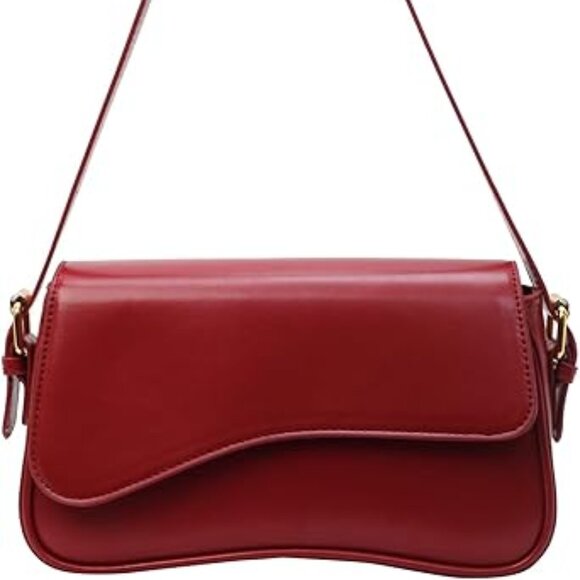 Neiman Marcus Red Vegan Leather Purse - Picture 4 of 4